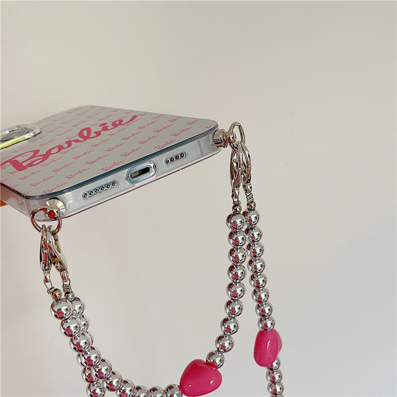 Barbie Heart iPhone Case + Long Strap Set