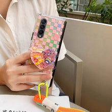 Load image into Gallery viewer, Checkered Rainbow Heart Samsung Phone Case + Strap Set