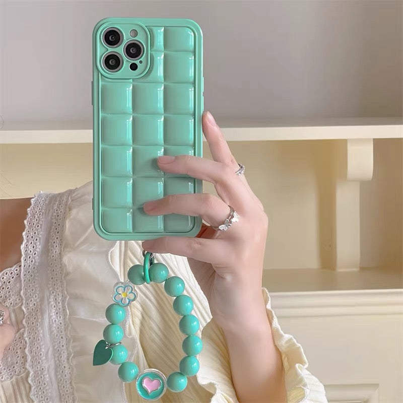 Green waffle iPhone Case