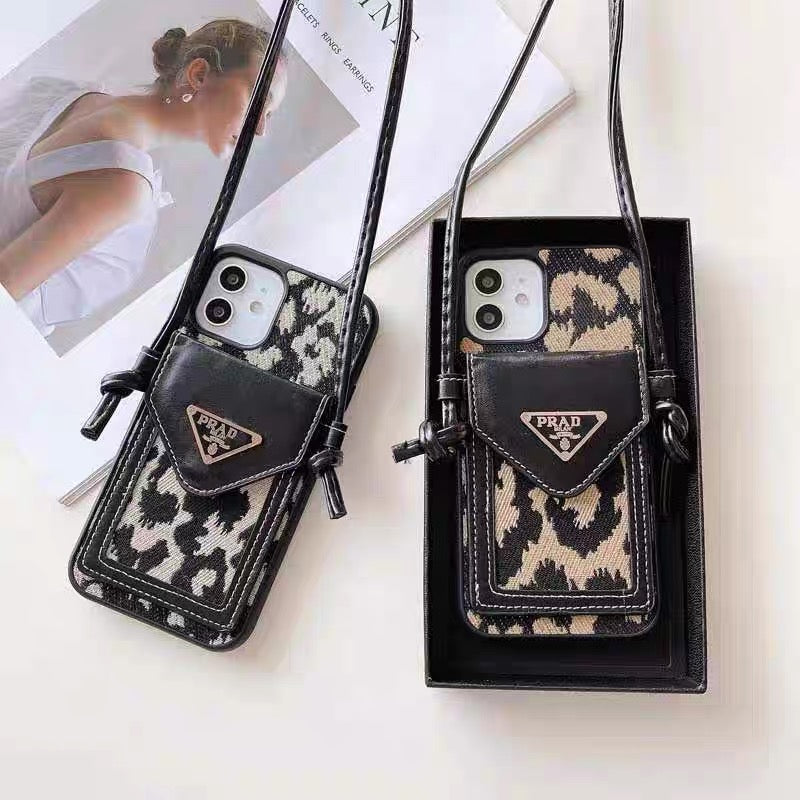 Leopard P iPhone Case + Strap Set