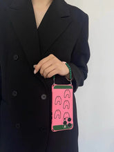 Load image into Gallery viewer, Hot pink Bunny iPhone case + strap set
