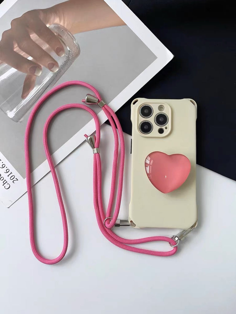 Glossy Heart iPhone case + strap set