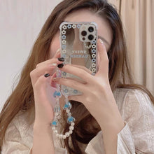 Load image into Gallery viewer, Blue Garden iPhone Case + Strap/Wristlet Set