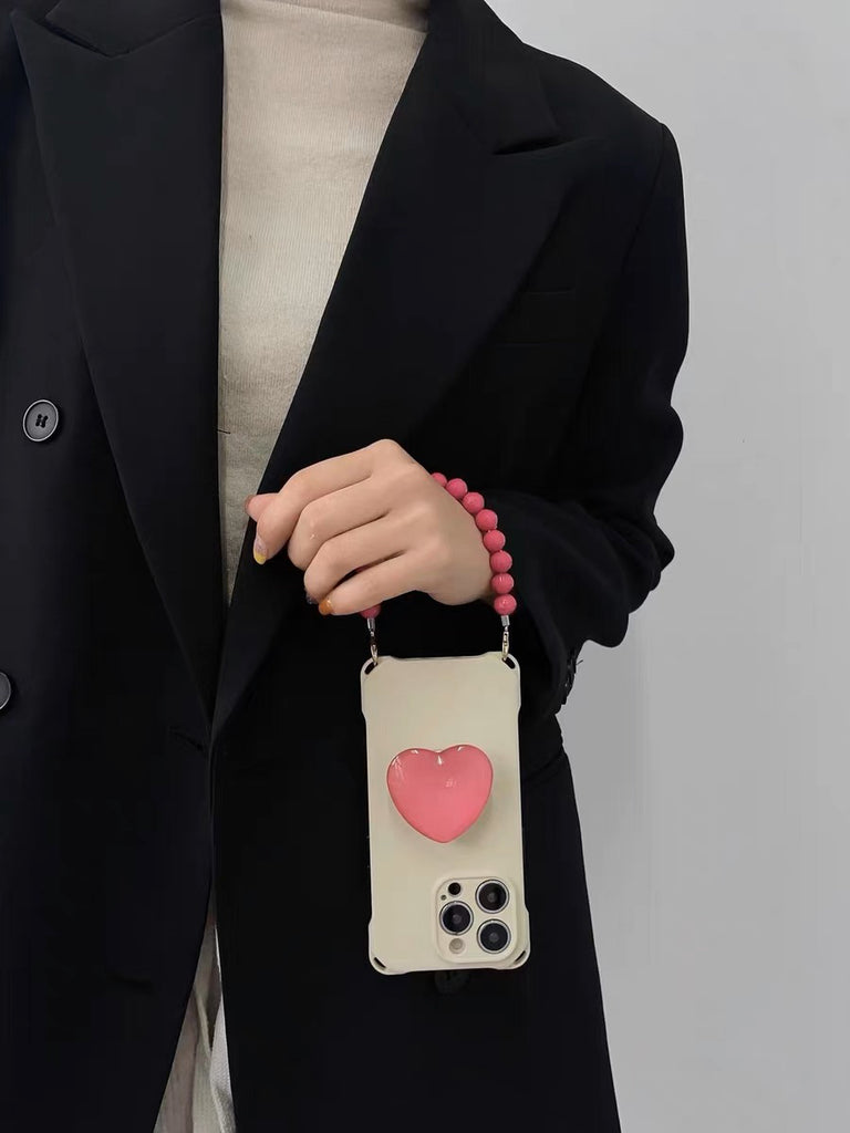 Glossy Heart iPhone case + strap set