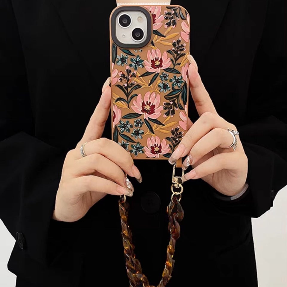 Romantic Flowers iPhone case + strap set